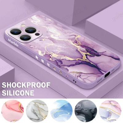 Case For iPhone 17 16 Pro Max 15 14 13 12 ShockProof Marble Pattern Soft Cover - Image 1 of 4