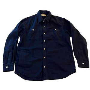Camisa Duluth Trading Co Chaqueta Chamarra Broches Azul Forrada de Vellón Pato Lona L - Imagen 1 de 10