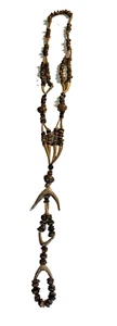 Collar de colección tribal africano con cuentas largas hecho a mano grano de café de mar - Imagen 1 de 8