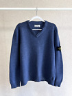 Mens Stone Island V Neck Wool Ble Sweater Pullover Size Xxl