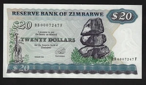 ZIMBABWE 20 DOLLARS 1994 PICK - 4d UNC - Picture 1 of 2