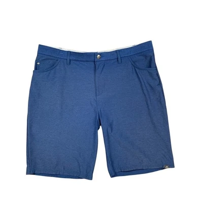 Adidas Shorts Mens 38 Blue Ultimate365 Heather 5 Pocket Stretch Flex Waistband - Image 1 of 4