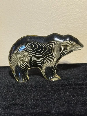 Brazil Abraham Palatnik Optical Art Lucite Polar Bear Figurine vintage 4 1/4 “ - Image 1 of 4