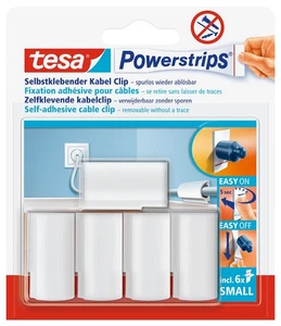 tesa Powerstrips Cable Clip - Self-Adhesive Cable Clip - For Fixing Cables - Rem - Afbeelding 1 van 6