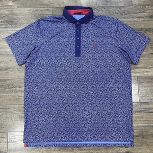 Camisa polo de golf Greyson para hombre talla XXL 2XL azul rosa estampado floral - Imagen 1 de 9