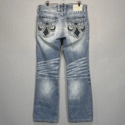 Affliction Jeans Mens 33 Blue Blake Relaxed Straight Distressed Light Wash Denim - Image 1 of 4