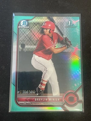 2022 Bowman - Chrome Prospects Braylin Minier #BCP-93 Aqua Refractor /125 (RC) - Image 1 of 4
