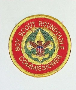 BSA Scout Roundtable Commissioner Position Patch Embroidered Red Gold - Picture 1 of 3