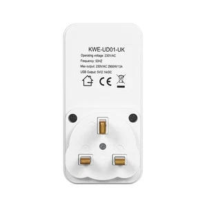 Countdown Timer Socket With 2 USB Ports 5V 2.1A Outlet Plug-in Time Controller - Bild 1 von 11