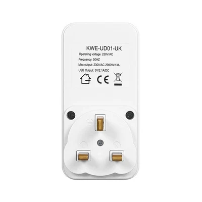 Countdown Timer Socket With 2 USB Ports 5V 2.1A Outlet Plug-in Time Controller - Bild 1 von 4