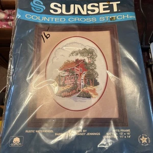 KIT PUNTO DE CRUZ CONTADO SUNSET NUEVO "RUEDA HIDRÁULICA RÚSTICA" - Imagen 1 de 4