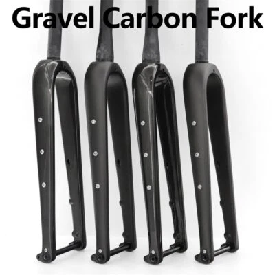 700*45C Carbon Disc Gravel Bike Fork 1-1/8 12x100 Thru Axle Road Bicycle Forks - Image 1 of 4