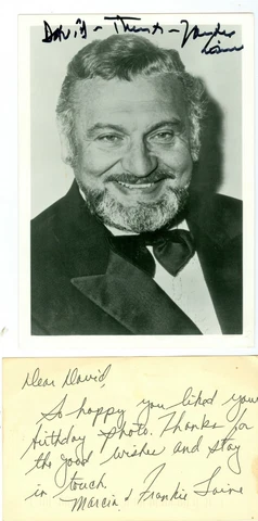 Frankie Laine (1913-2007) 3 hand signed autographs photo letter & postcard Cover