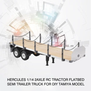 1x1:14 Hercules 2Axle RC Tractor Flatbed Semi Trailer Truck for DIY TAMIYA Model - Picture 1 of 8