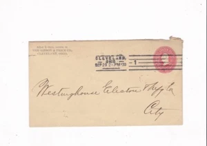 1900 CLEVELAND, OHIO WESTINGHOUSE ELECTRIC 2 CENT FRANKLIN PREPAID POSTAL COVER - Picture 1 of 2