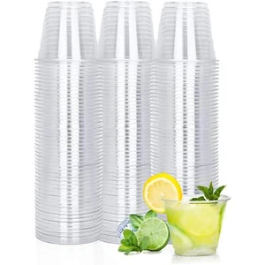 High quality Disposable Plastic Cups, 100 Count, Crystal Clear - Picture 1 of 21
