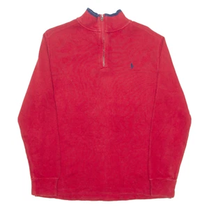 POLO RALPH LAUREN Jungen Pullover rot 1/4 Reißverschluss eng Strick L - Bild 1 von 6