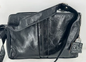 LaDiva Black Luxurious Leather Messenger Crossbody Bag Shoulder Purse Handbag - Picture 1 of 19