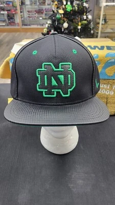 NWT NCAA NOTRE DAME FIGHTING IRISH GN/BK CAP HAT LOGO ADJUSTABLE SNAPBACK ZEPHYR - Image 1 of 4