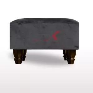 Nuevo reposapiés otomano moderno asiento rectangular asiento reposapiés asiento acolchado carbón - Imagen 1 de 2