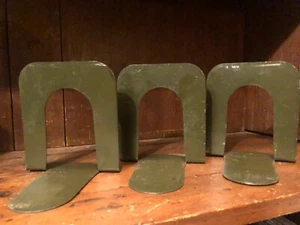 5 GREEN Book Ends Stand Heavy Duty Metal Library Style Support 5 x 4.75 x 5.75 - Picture 1 of 7
