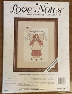 Love Much Linda Spivey Cross Stitch Kit 5 x 7 New Sealed 08303 Angel Love Notes - Picture 1 of 2