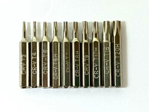 10Pc Torx Security Screwdriver Micro Bit Set  T3 4 5 TR6 7 8 9 10 15 20 System 4 - Picture 1 of 3