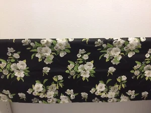 Waverly Black Flower Window curtain valance ready to ship Handmade 54x15 - Picture 1 of 3