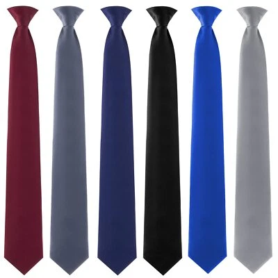 	Paquete de 6 corbatas con clip para hombre color liso para hombre corbata de 20 pulgadas	 Foto 1 de 4