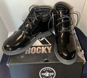 NEU in BOX Herren ROCKY Profi schwarz Lackleder Kleid STIEFEL - Größe 10,5 - Bild 1 von 7