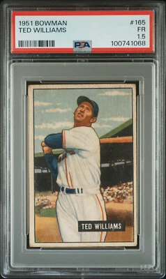 1951 Bowman TED WILLIAMS #165 Boston Red Sox HOF SP Brand New Holder PSA 1.5 - Image 1 of 2