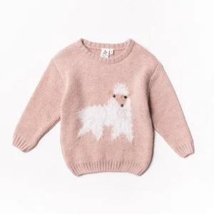 Noe & Zoe Designer Berlin Girls European Lama Pink Sweater Top Size 4 - Picture 1 of 2