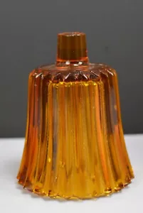 Vintage Amber Paneled/Ribbed Textured Candle Holder - Picture 1 of 3