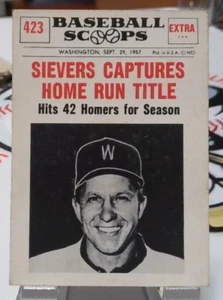 #2587 1961 NU BASEBALL SCOOPS #423 SIEVERS - Picture 1 of 1