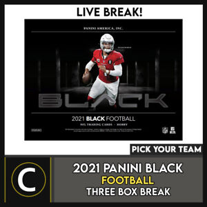 2021 PANINI BLACK FOOTBALL 3 BOX BREAK #F798 - PICK YOUR TEAM
