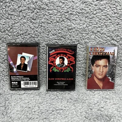 Elvis Presley Christmas Cassette Lot of 3 Tapes Elvis' Christmas Blue Christmas Foto 1 de 4