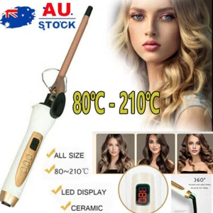 9mm LED Display Curling Iron Ceramic Curling Wand Thin Hair Curler Styling Tool - Picture 1 of 12