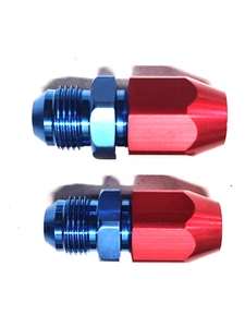 3/8 HARDLINE TUBING TO 6AN MALE COMPRESSION FITTING 150PSI RED/BLUE Set Of 2 - Picture 1 of 1