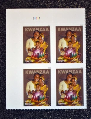 2018USA #5337 Forever - Kwanzaa - Plate Block of 4 - Mint christmas holiday  - Image 1 of 3