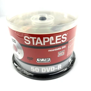 Staples DVD-R 50er-Pack 4,7 GB 120 Minuten 8-fache Geschwindigkeit 2 Stunden Video neu versiegelt - Bild 1 von 7