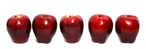 Vintage Artificial Fruit Red Delicious Apples Set 5 - Picture 1 of 4