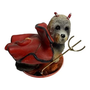 Dandie Dinmont Tischornament Teufel Figur handbemalt - Bild 1 von 9