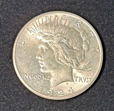 1924-S U.S. Silver Peace Dollar - AU Cover