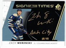 2022-23 SP AUTHENTIC ZACH WERENSKI SIGN OF THE TIMES BLACK AUTO 36/49 #SOTT-ZW