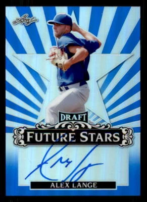 2017 Leaf Metal Draft Future Stars Blue Alex Lange Cubs #1 Auto #/25 (ref 30721) - Image 1 of 2