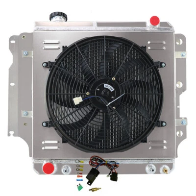 3-Row Radiator+Shroud Fan Relay Aluminum For 1987-2006 89 95 Jeep Wrangler TJ/YJ Foto 1 de 4