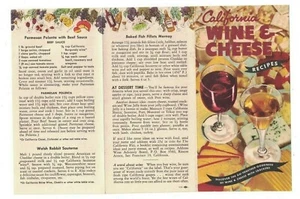 California Wine & Cheese Recipes 1950s Brochure - Picture 1 of 2