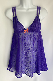 Agent Provocateur Rei Babydoll Size 2 Purple Slip Dress Lace Sleepwear