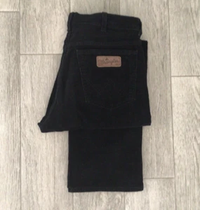 MENS WRANGLER TEXAS STRETCH BLACK CORD JEANS CORDUROY PANTS ZIP FLY W34 - L30 - Picture 1 of 2