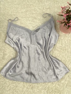 Women Soma Sensual PLUS Lace Cami and Tulip Satin Trim Pajama Powder SILVER XXL - Picture 1 of 6